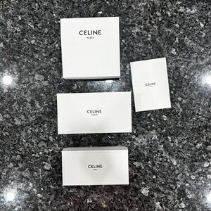 3 CELINE PARIS White Cardboard Shopping Empty Gift Box 7.5" x 3.5” x 2.25"